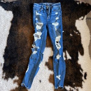 American Eagle distressed skinny jeans